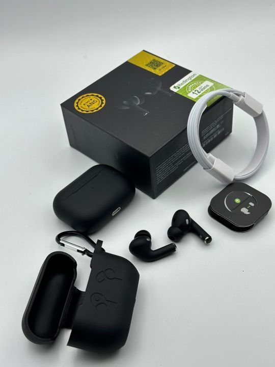 Air buds Pro 2 Generation {Black Edition} with silicon cover and charging cables