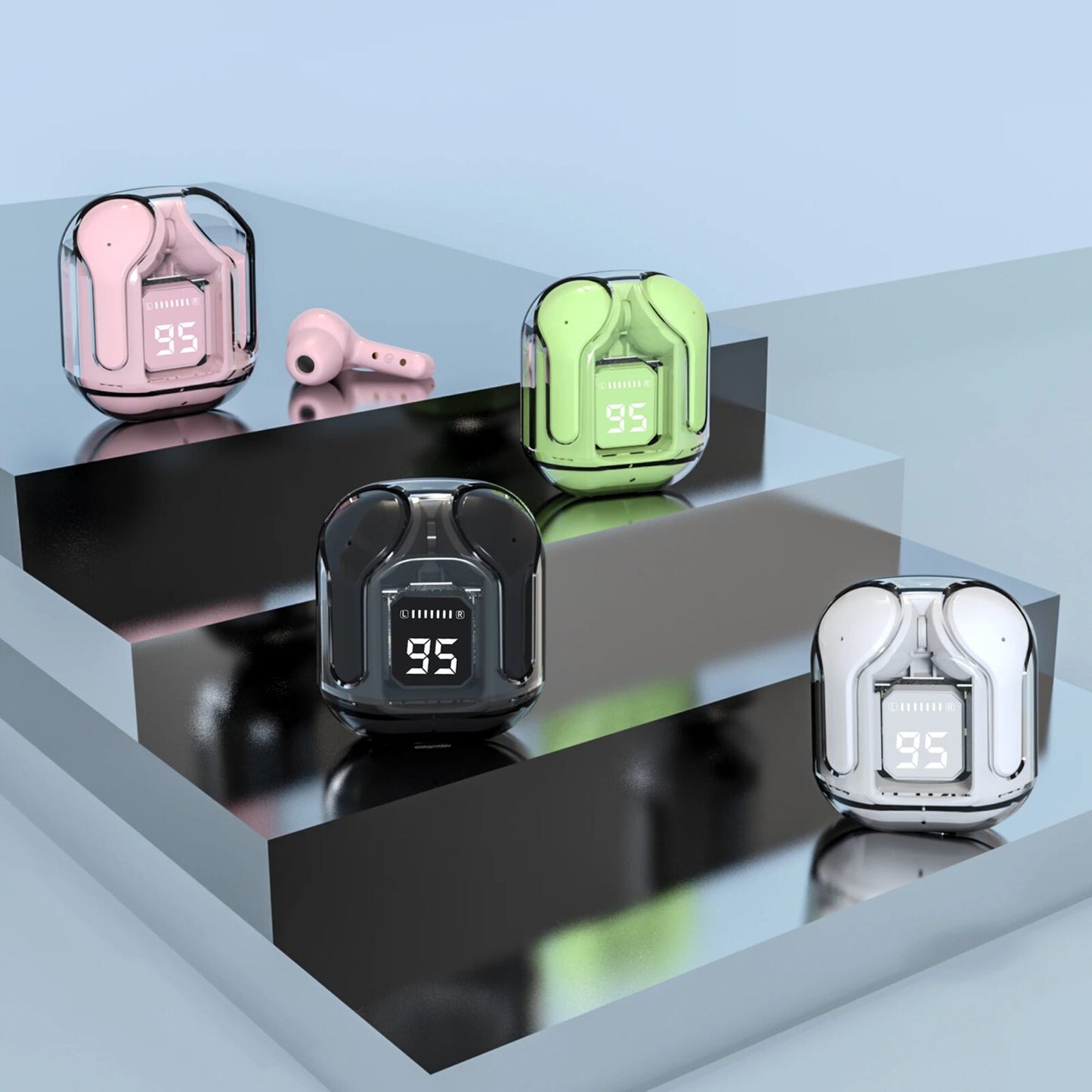AIR 31 LED Display Transparent airbuds with premium sound Long Battery Duration