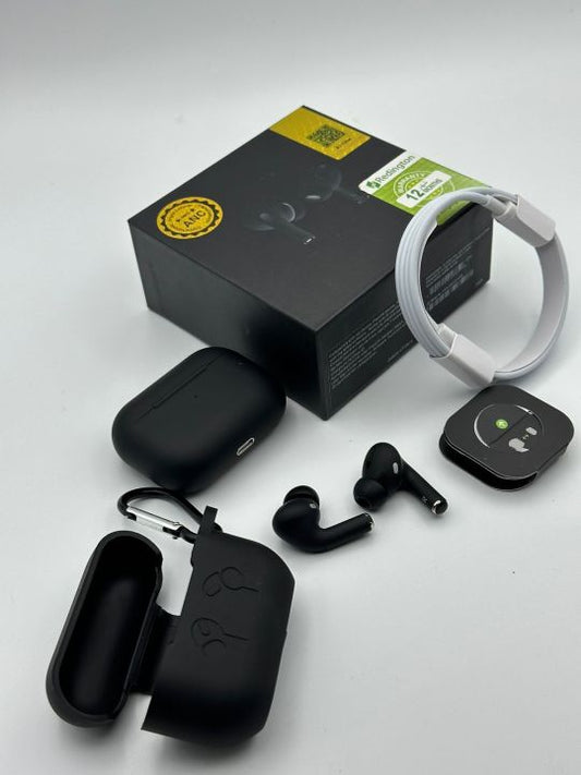 Air buds Pro 2 Generation {Black Edition} with silicon cover and charging cables
