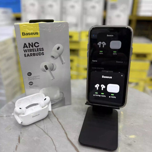 Baseus ANC Wireless Earbuds with silicone case – Premium Sound & Noise Cancellation, AirPods Pro Style!"